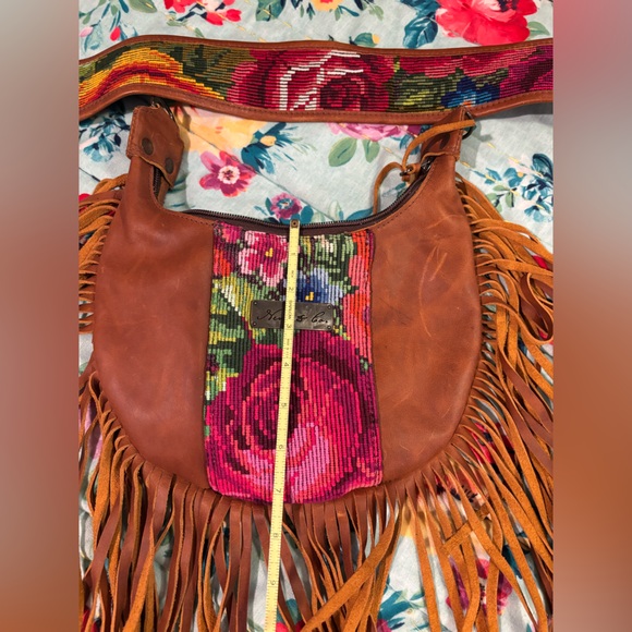 One of a Kind Nena & Co artisan fringe bag with 2 straps! - Picture 11 of 12